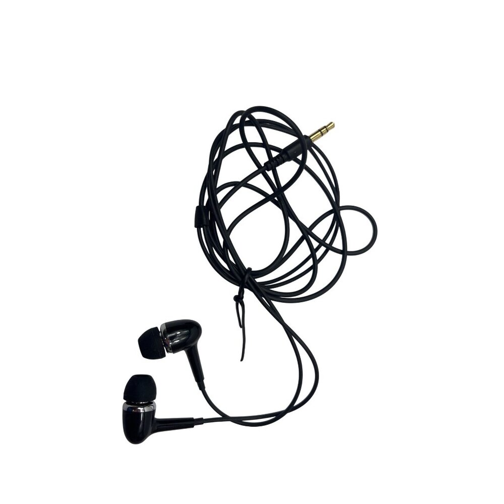 Black In-Ear Wired Earphones W/ 3.5mm Gold-Plated Jack/Silicone Ear Tips S180